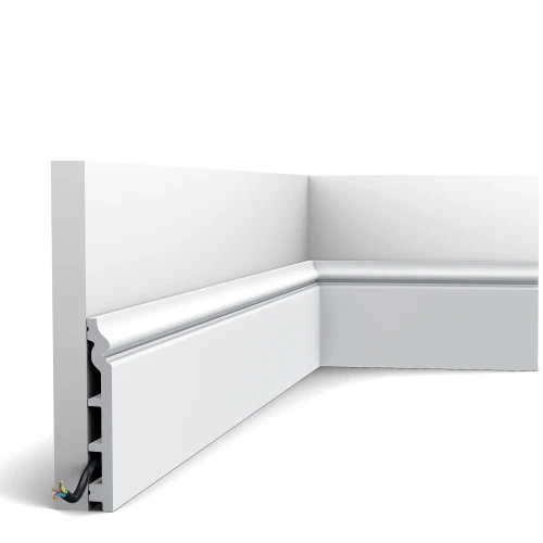 Listwa przypodłogowa Orac Decor SX 118 RAL 9003 - wysoka z kanałem