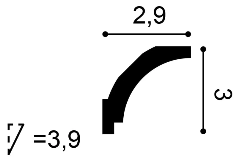 listwa-sufitowa-cx115-orac-3cm-przekroj-wymiary