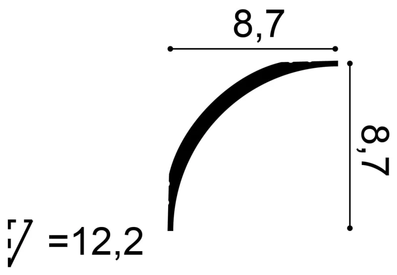 listwa-sufitowa-cx126-orac-87cm-przekroj-wymiary