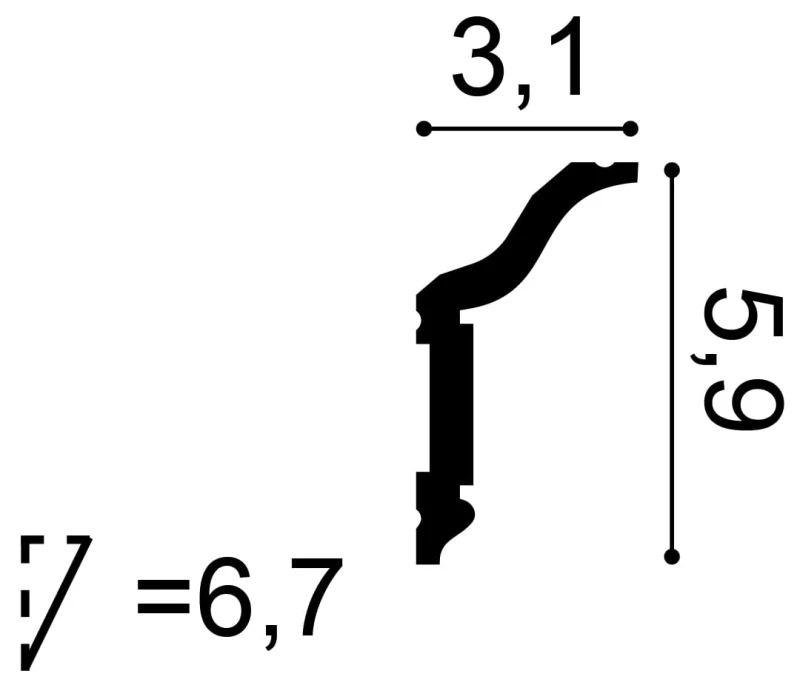 listwa-sufitowa-cx141-orac-59cm-przekroj-techniczny